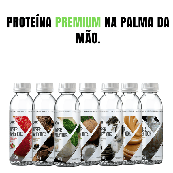 14 Garrafinhas Hyper Whey 100% Xtr - Formato inteligente : 2 Sabores de cada - Trincou Supplements