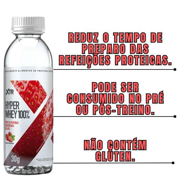 14 Garrafinhas Hyper Whey 100% Xtr - Formato inteligente : 2 Sabores de cada - Trincou Supplements