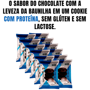 Triple Cookie 7g de Proteína - Caixa Fechada com 12 cookies 45g XTR: sabor e nutrição garantidos.