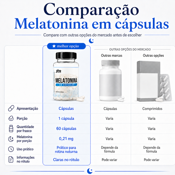 Suplemento Para Ajudar a  Dormir Melatonina 60 Cápsulas Xtr