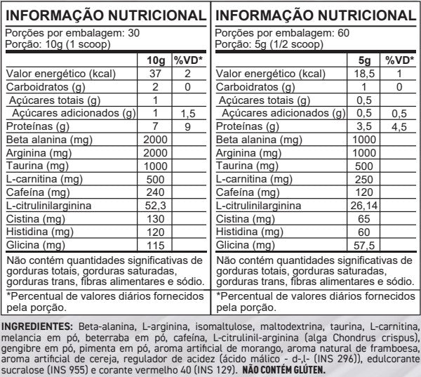 PRÉ-TREINO V12 WARKOUT 300G XTR