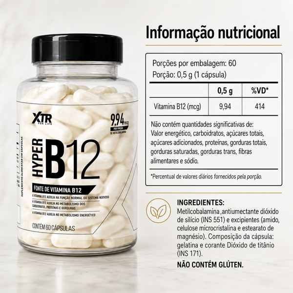 Vitamina B12 Metilcobalamina Hyper B12 Xtr For Life 60