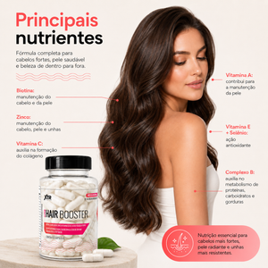 Biotina Suplemento Para Cabelo Pele e Unhas Hair Booster Zinco 60caps