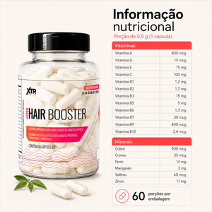 Biotina Suplemento Para Cabelo Pele e Unhas Hair Booster Zinco 60caps
