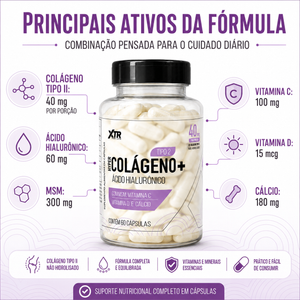 Colágeno Tipo 2 Ácido Hialurônico 60 Cáps Vitamina C D Cálcio Msm