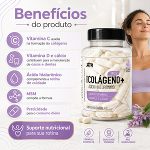 Colágeno Tipo 2 Ácido Hialurônico 60 Cáps Vitamina C D Cálcio Msm