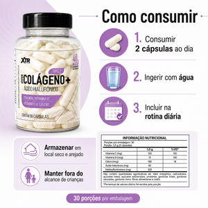Colágeno Tipo 2 Ácido Hialurônico 60 Cáps Vitamina C D Cálcio Msm