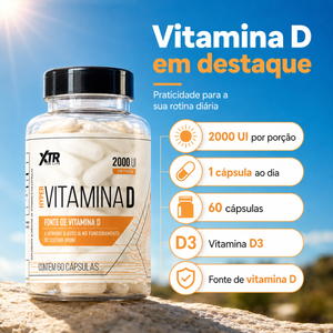 Vitamina D3 2000 UI Colecalciferol 60 Caps + Imunidade e Ossos Fortes