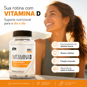 Vitamina D3 2000 UI Colecalciferol 60 Caps + Imunidade e Ossos Fortes