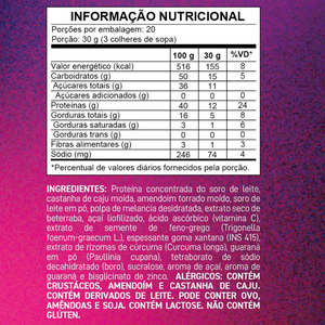 Whey Protein Vitamina Amazônica de Açai com Guaraná Super Alimento Energético Natural 600g