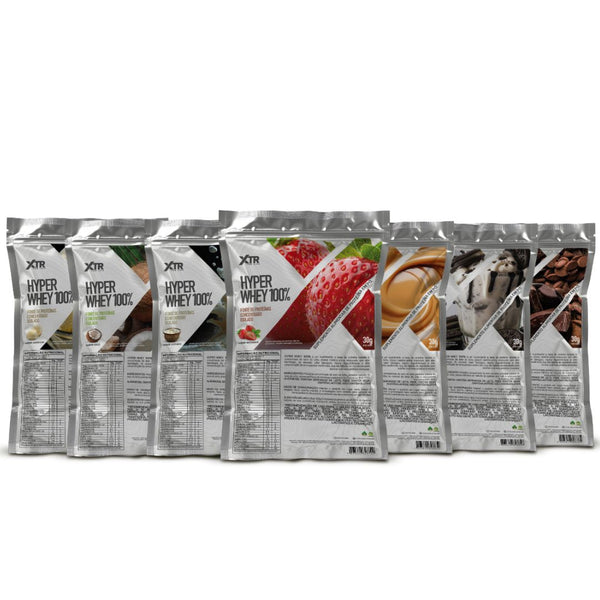 HYPER WHEY 100% - 7 SACHES 30g - EXPERIMENTE GRÁTIS POR TEMPO LIMITADO E CONHEÇA TODOS OS SABORES