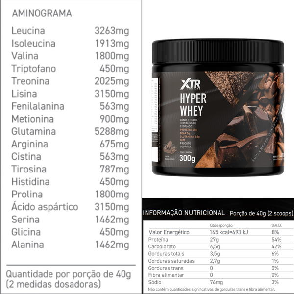 Hyper Whey Stévia 3w Xtr 300g Concentrado Hidrolisado Isolado