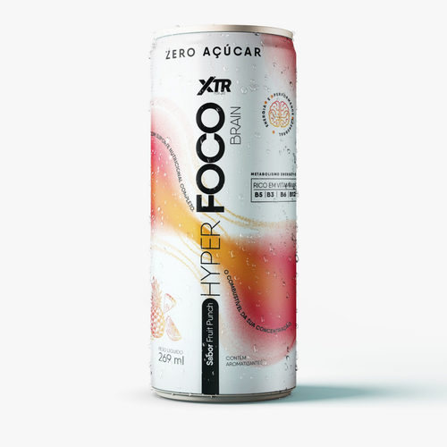 Energético Hyper Foco XTR For Life 269ml Zero Açúcar Com Cafeína e Vitaminas B