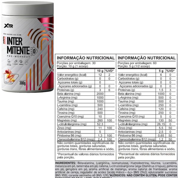 HYPER INTERMITENTE PRE-WORKOUT 300g MANGA COM LARANJA - XTR