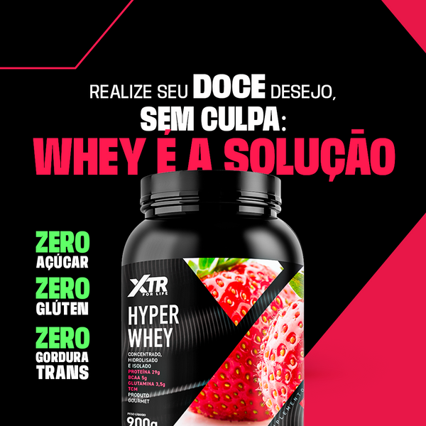 Hyper Whey Stevia  Xtr 3w Concentrado Isolado Hidrolisado Premium