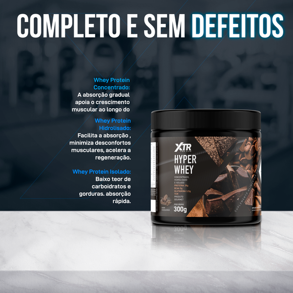 Hyper Whey Stévia 3w Xtr 300g Concentrado Hidrolisado Isolado