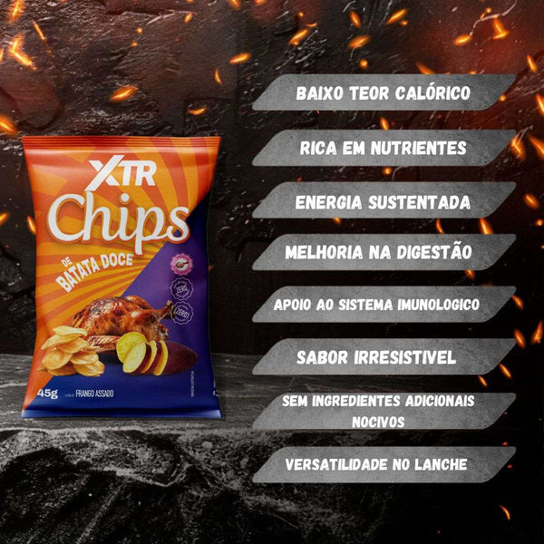 Combo 10 Chips 50g de Batata Doce Xtr - Snack Saudável e Crocante - Trincou Supplements
