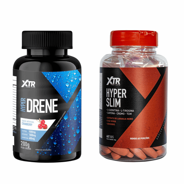 Combo Queimador De Gordura Hyper Drene + Hyper Slim - Xtr Sabor Cranberry - Trincou Supplements