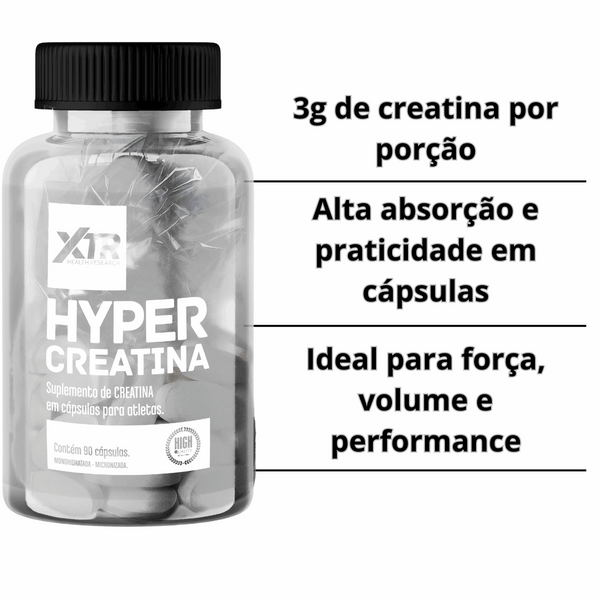 Creatina em Cápsulas – Hyper Creatine 90 caps com Alta Absorção - Trincou Supplements