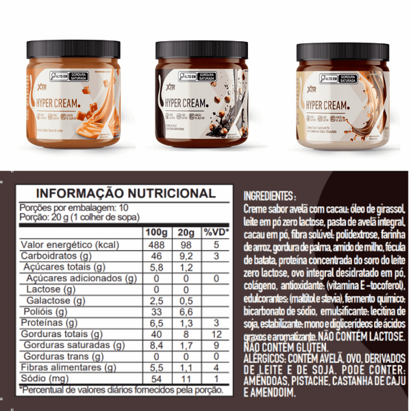 Creme De Avelã Xtr Zero Açúcar Glúten E Lactose 200g - Trincou Supplements