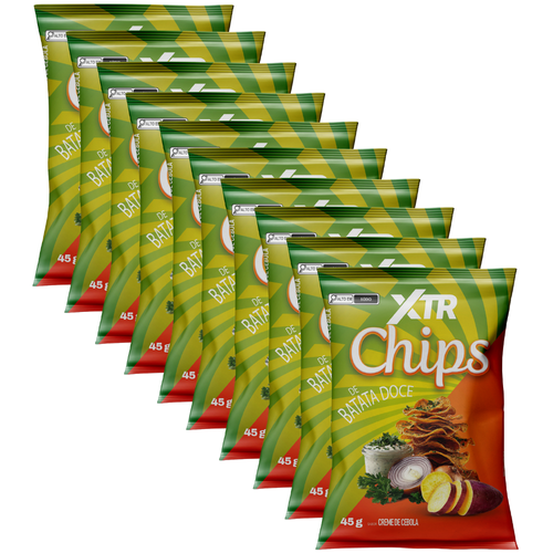 COMBO 10 CHIPS 50g DE BATATA DOCE XTR - SNACK SAUDÁVEL E CROCANTE
