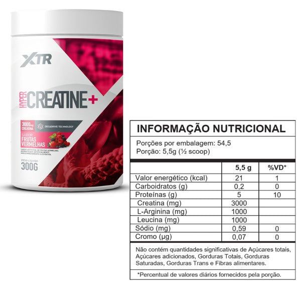 CREATINA MONOHIDRATADA 300G HYPER CREATINA + 3000mg - XTR