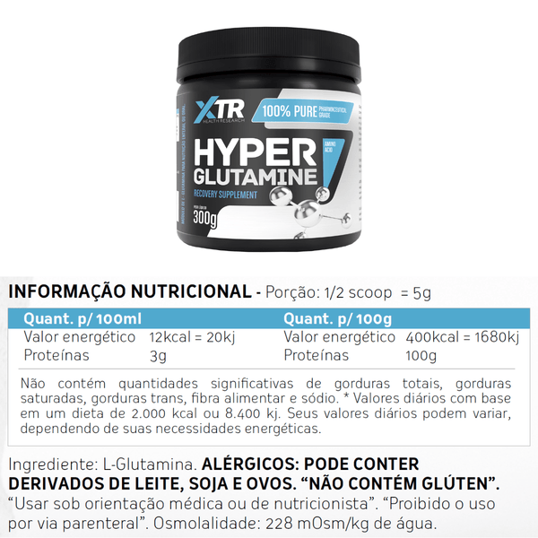 Glutamina Xtr 100% Pura 300g Potente E Segura - Trincou Supplements