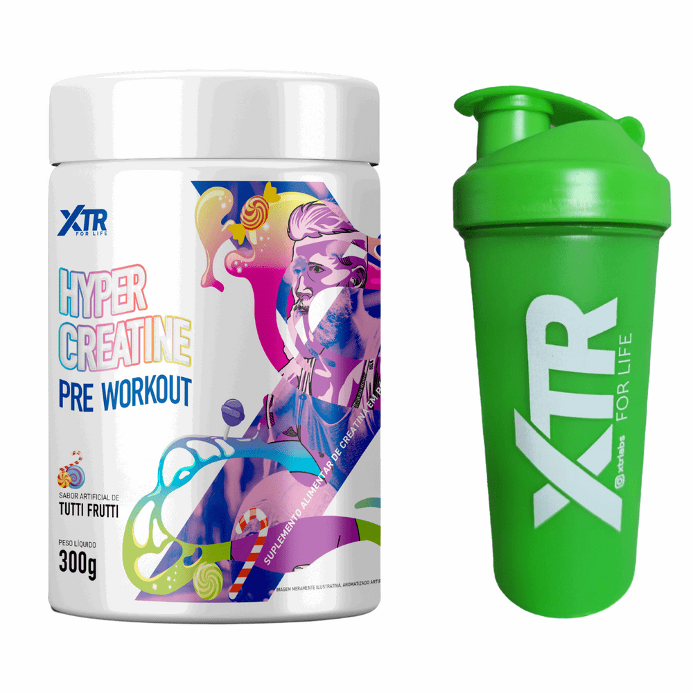 Hyper Creatine Pre workout Xtr 300g – Pré - Treino com Taurina e Beta Alanina+ Coqueteleira Brinde - Trincou Supplements