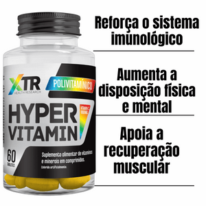 Hyper Vitamin 60 Cápsulas - Multivitamínico completo com vitaminas e minerais essenciais para performance, imunidade e disposição. - Trincou Supplements