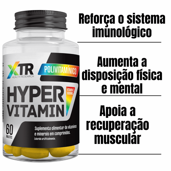 Hyper Vitamin 60 Cápsulas - Multivitamínico completo com vitaminas e minerais essenciais para performance, imunidade e disposição. - Trincou Supplements