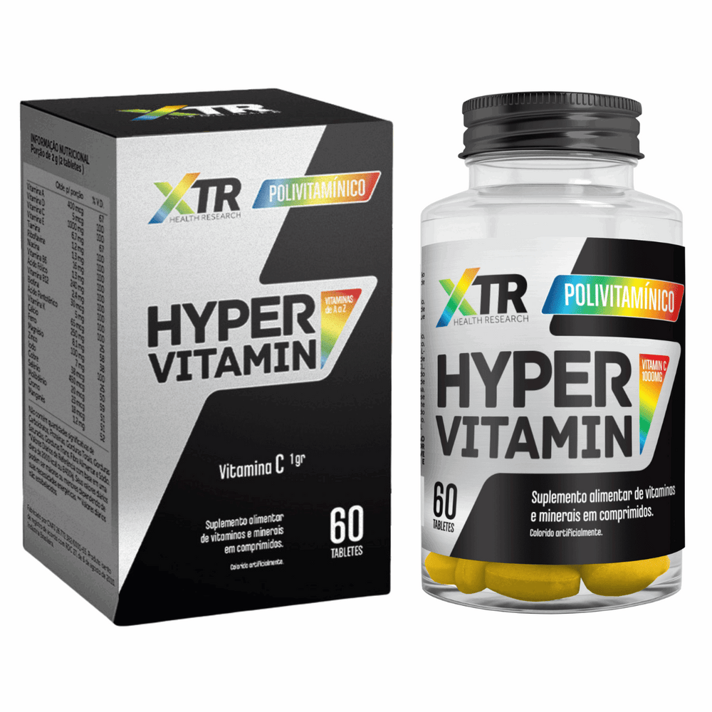 Hyper Vitamin 60 Cápsulas - Multivitamínico completo com vitaminas e minerais essenciais para performance, imunidade e disposição. - Trincou Supplements