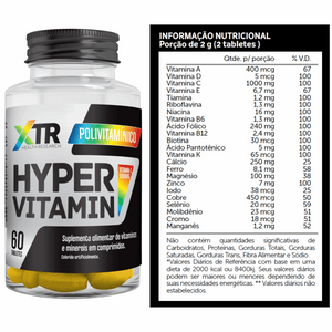 Hyper Vitamin 60 Cápsulas - Multivitamínico completo com vitaminas e minerais essenciais para performance, imunidade e disposição. - Trincou Supplements