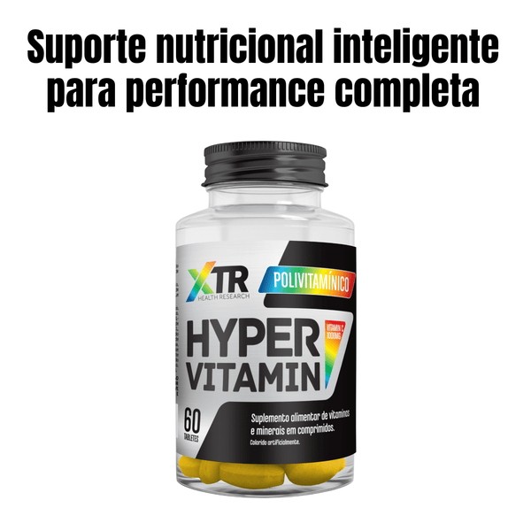 Hyper Vitamin 60 Cápsulas - Multivitamínico completo com vitaminas e minerais essenciais para performance, imunidade e disposição. - Trincou Supplements