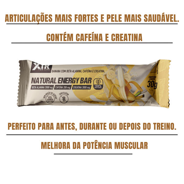 Lanche Proteico Natural - Caixa com 24 Unidades Energy Bar 30g – Creatina & Sem Açúcar - Trincou Supplements