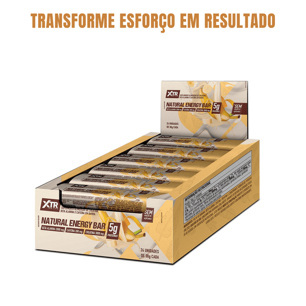 Lanche Proteico Natural - Caixa com 24 Unidades Energy Bar 30g – Creatina & Sem Açúcar - Trincou Supplements