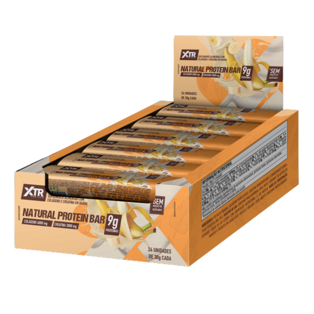 Snack Barrinha De Proteína Natural Protein Bar Display 24un Sabor Banana