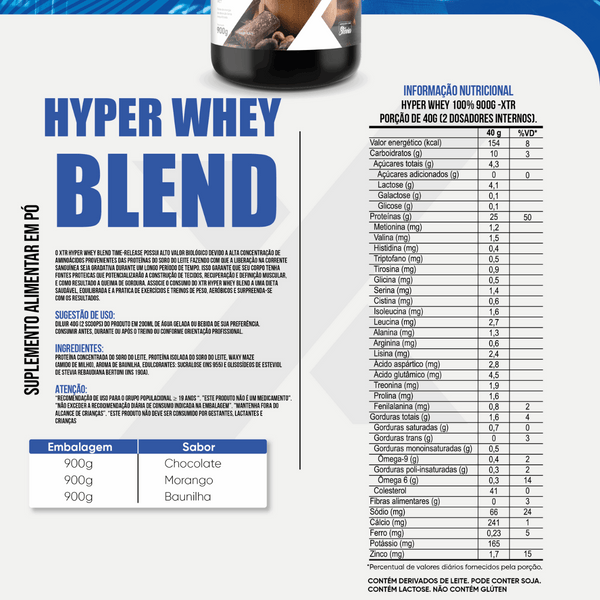 Suplemento Whey Blend Premium 900g Proteína Concentrada - Trincou Supplements