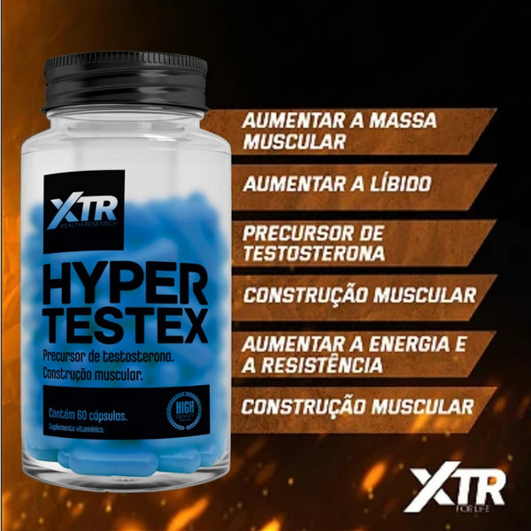 GANHO DE MASSA - HYPER TESTEX 60caps - XTR (+ BRINDE)